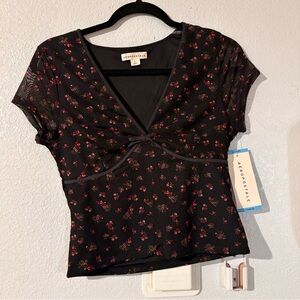Aeropostale Floral Mesh Top, NWT, Size L